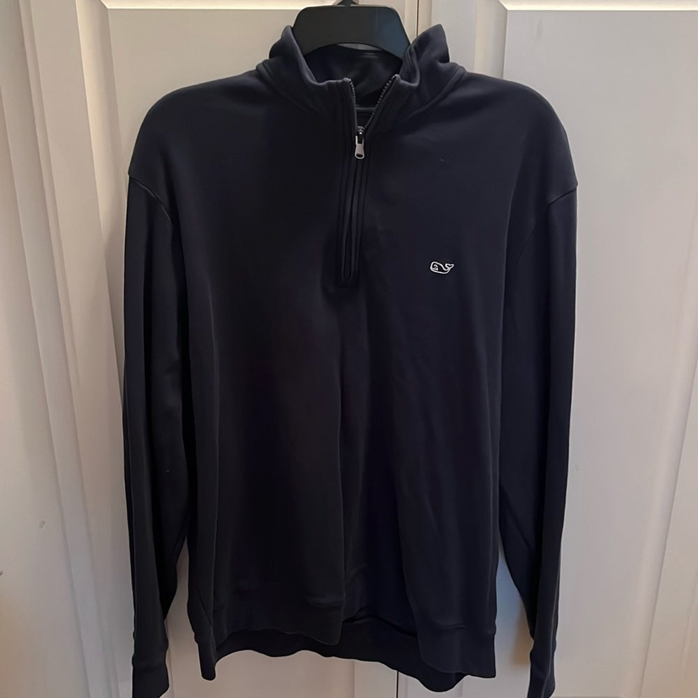Vineyard Vines Men’s Quarter Zip Sweater Pre-owned 100% cotton Size‎ Large Navy